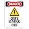 Signmission Safety Sign, OSHA Danger, 10" Height, Gate Opens Out, Portrait OS-DS-D-710-V-1722 - alternate 1